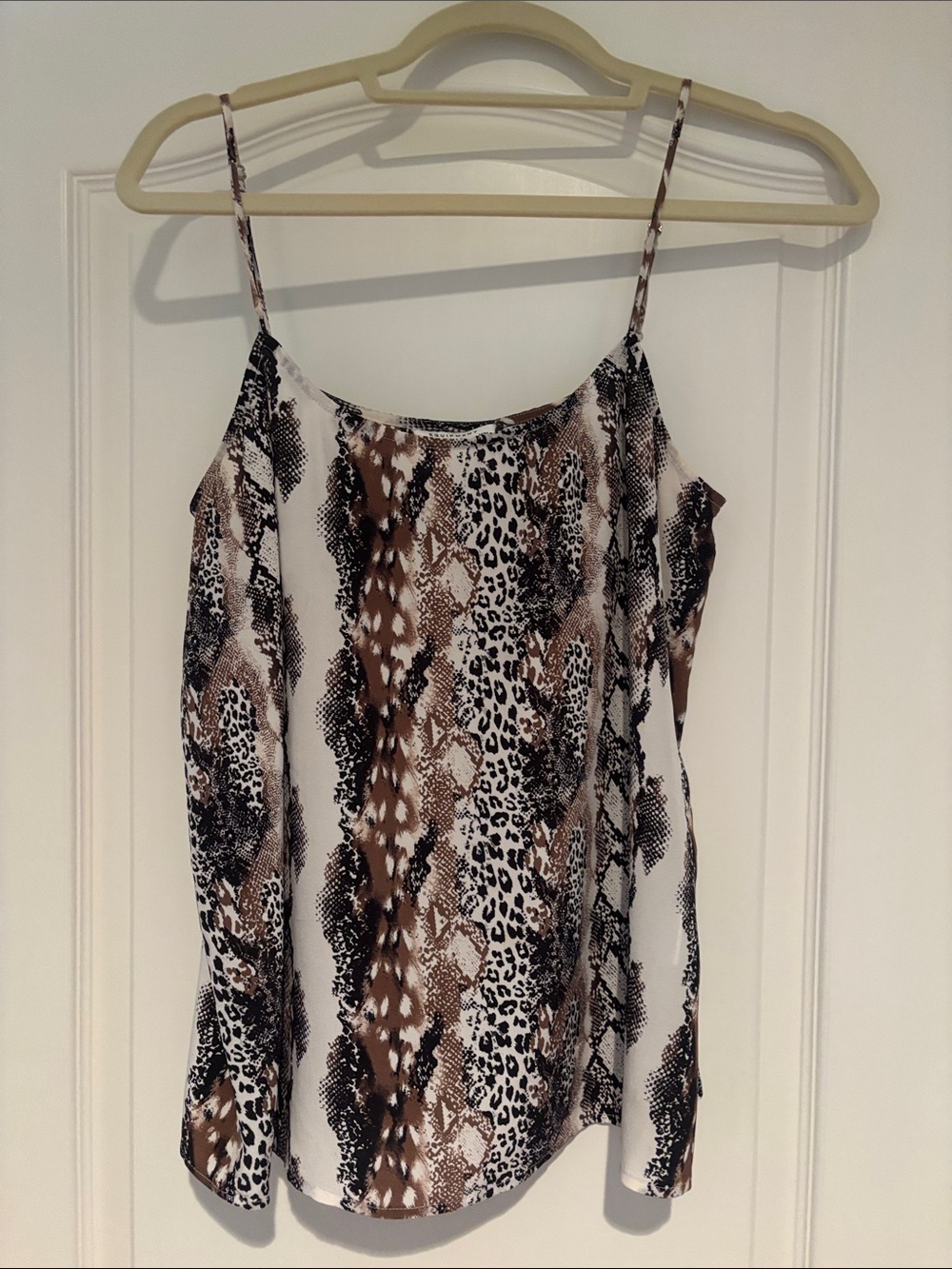 Equipment Animal Print Spaghetti-Strap Camisole - Brown & Black